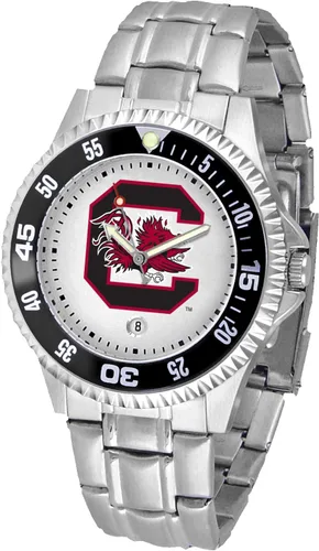 Miniatura 8 de SunTime Reloj de cuarzo de 1.575 in para hombre, correa de acero inoxidable de 0.787 in, esfera Gameday Tulane ola verde