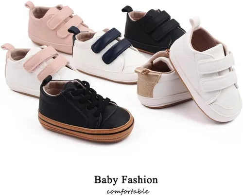 Miniatura 5 de Zapatos de bebé para niñas y niños, BEIDI, suela antideslizante suave, recién nacidos, primeros caminantes, caña alta, lona, mezclilla, unisex