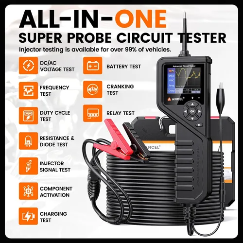Miniatura 2 de ANCEL Probador de sonda de circuito de potencia PB600 para entusiastas del bricolaje, todo en uno con activación de componentes, circuito
