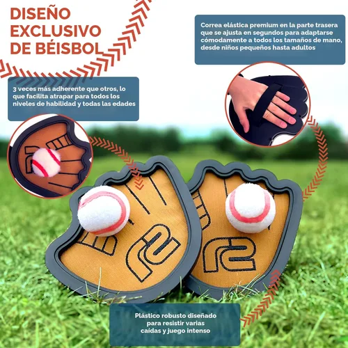 Miniatura 3 de Juego de pelota para lanzar y atrapar, pelotas adhesivas fáciles de usar y guante de entrenamiento de béisbol para principiantes, paleta de juguete