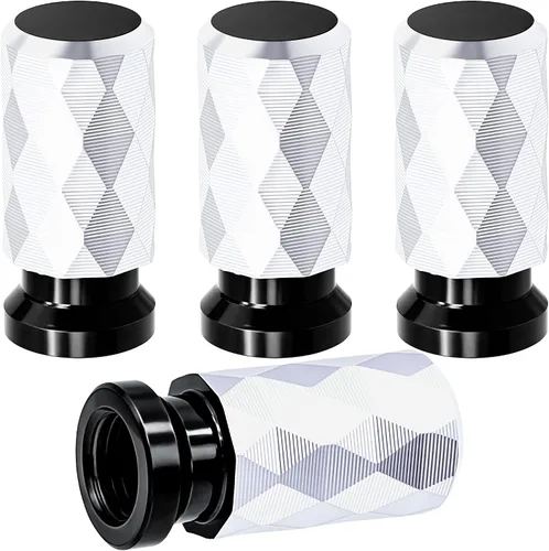 Miniatura 42 de 4 piezas de tapas de válvula de rueda con forma de punta, válvula de rueda de aleación de aluminio con punta, tapas de aire universales a prueba