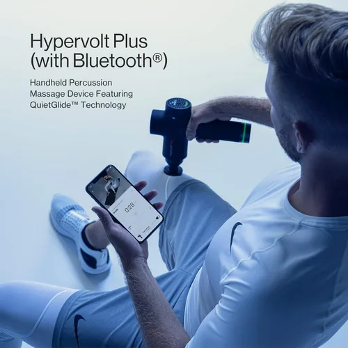 Miniatura 2 de Hypervolt Plus, con tecnología Quiet Glide, pistola de masaje de percusión de mano 3 velocidades, 5 cabezales intercambiables Ayuda a aliviar