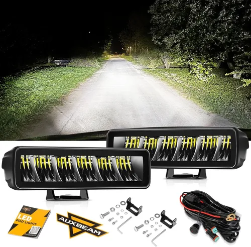 Miniatura 8 de Auxbeam - 2 unidades de luces LED de 3 pulgadas, luz de trabajo todoterreno de 60 W, luz de foco cuadrado, luz de conducción LED, luz de parachoques