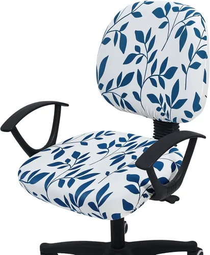 Miniatura 11 de Smiry Fundas elásticas para silla de computadora de oficina, universales, lavables, extraíbles y giratorias, fundas protectoras para asiento + Azul