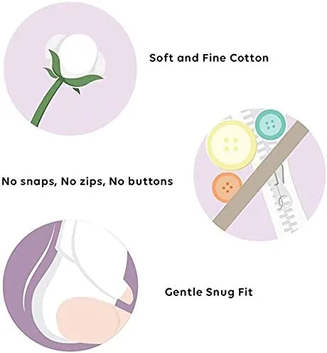 Miniatura 8 de OETEO Mamelucos de algodón con certificación OEKO-Tex, fáciles de usar, sin broches y sin botones, paquete de una pieza adaptable Gtube