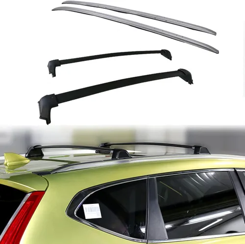 Miniatura 7 de para 2017 2018 2019 2020 2021 2022 Honda CRV CR-V Barras de soporte laterales para equipaje de estilo OE, juego de par plateado Rieles laterales