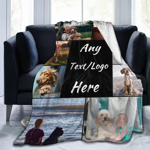 Miniatura 21 de Manta de cama personalizada con texto de fotos, mantas personalizadas con collage de fotos, mantas personalizadas para regalo de cumpleaños 1 Foto