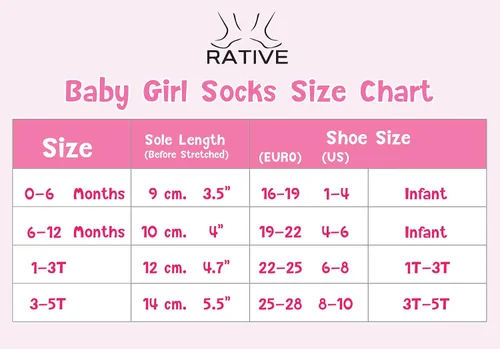 Miniatura 2 de RATIVE Non Skid Anti Slip Cotton Dress Crew Socks With Grips For Baby Infant Toddler Kids Girls