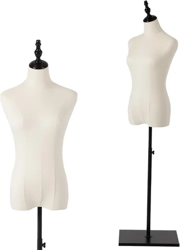 Maniquí femenino, pantalones colgantes y faldas Maniquí de vestido con soporte, altura ajustable Torso para ropa, exhibición de joyas, costura, negro