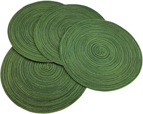 Miniatura 22 de WAZAIGUR - Manteles individuales redondos para mesa de comedor (tela resistente al calor, antideslizantes, 14 pulgadas de diámetro)