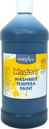 Miniatura 32 de Handy Art Little Masters - Pintura al temple lavable, turquesa, botella de 128 onzas, brillante y mezclable, alta opacidad, colores lavables