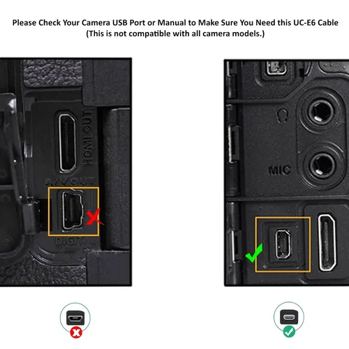 Miniatura 2 de Cable de carga de transferencia de imágenes USB con conector USB-C UC-E6 UC-E16 UC-E17 para cámaras Nikon Coolpix/DSLR seleccionadas para PC, iPhone