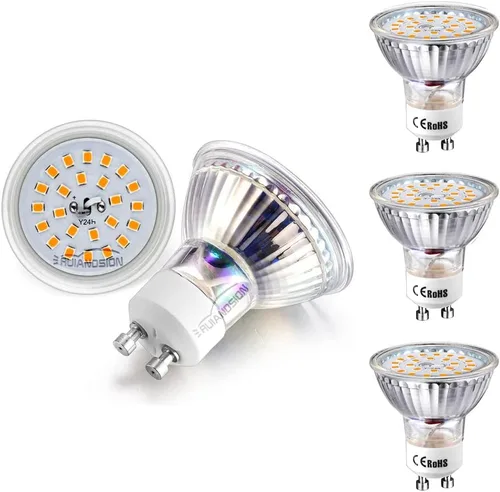 Miniatura 11 de Ruiandsion Bombillas LED GU10 de 85-265 V, luz diurna blanca, 5000 K, 2835, 24SMD, 400 lúmenes, 4 W, repuesto para foco empotrado de riel,
