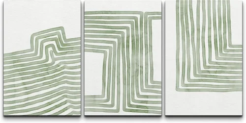 Miniatura 97 de wall26 Lienzo enmarcado para pared, juego de arte impreso con collage de polígonos en espiral negro y tostado, ilustraciones de patrones abstractos