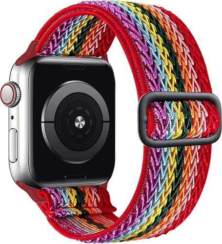 Miniatura 7 de Stretchy Braided Solo Loop Compatible for Apple Watch Band 38mm 40mm 41mm 42mm 44mm 45mm 46mm 49mm Adjustable Elastic Nylon for iWatch Series 11 10