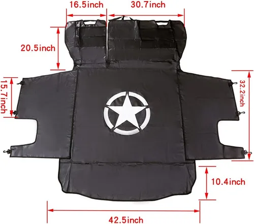 Miniatura 2 de Forro para maletero de perro para Jeep, protector de carga Oxford resistente al agua para Wrangler JK JL 2007-2026 de 4 puertas, antideslizante