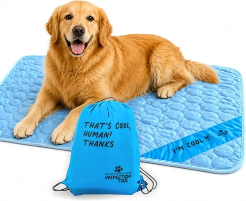 INSPECTOR TAIL Tapete de enfriamiento automático para perro + bolsa de cuerda gratis/almohadilla suave lavable y portátil para mascotas para