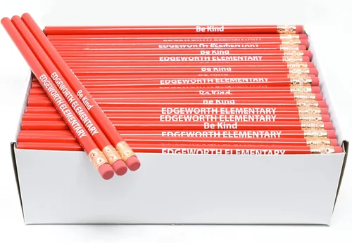 Miniatura 22 de Pencil Guy Lápices redondos negros mate impresos personalizados, 500 por caja, color negro mate