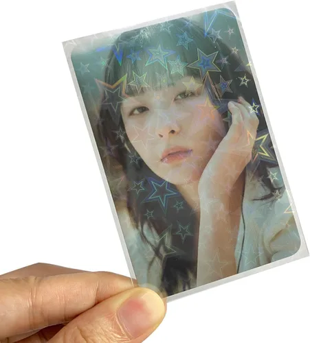 Miniatura 6 de 100 paquetes de fundas para tarjetas de fotos láser estrella Kpop, fundas ultra gruesas de 200 micrones, protector de tarjetas de fotos de ídolos