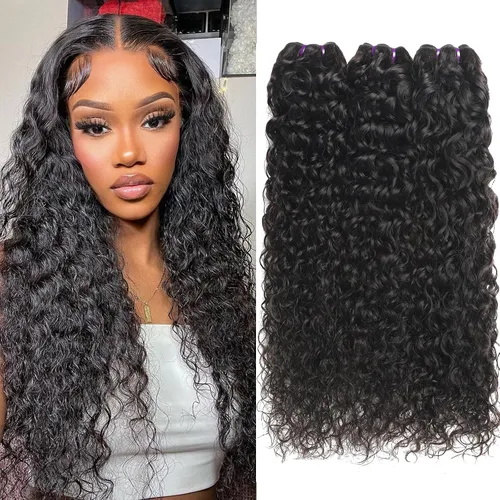 Miniatura 24 de Beauty Queen 16A Paquetes de Cabello Crudo Ondas de Agua 14 16 18 Pulgadas 3 Paquetes 100% Cabello Virgen Brasileño Sin Procesar Paquetes Tejidos