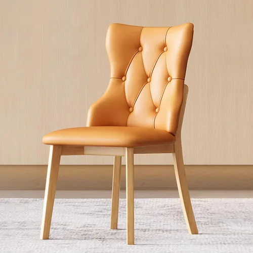 Miniatura 13 de Juego de sillas de comedor, sillas rústicas de cocina, silla de comedor tapizada con cojín grueso, silla de sala de estar con marco de madera beige