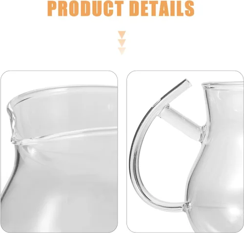 Miniatura 7 de Alipis Jarra de leche de vidrio grueso resistente al calor, taza transparente de 12 onzas para cocina, té, café, 4.72 x 3.54 x 3.34 pulgadas