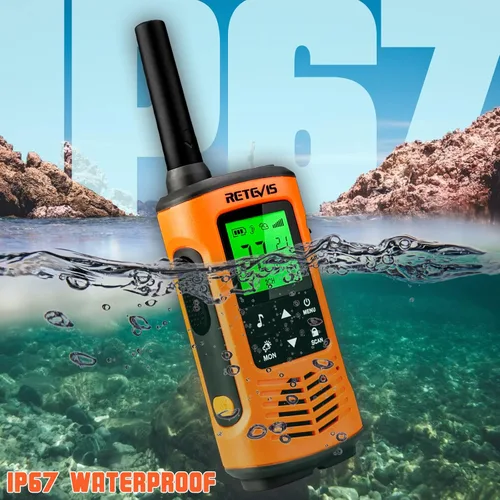 Miniatura 2 de Retevis RT45P Walkie Talkies impermeables IP67, radio recargable de dos vías para adultos, 22CH SOS NOAA, con batería de 1000 mAh y cargador USB-C