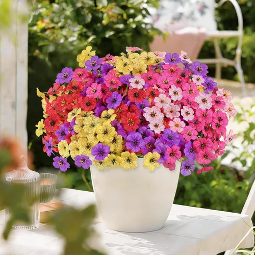 Miniatura 52 de AmyHomie 16 paquetes de flores artificiales de eucalipto negro para exteriores, resistentes a los rayos UV, flores sintéticas que no se decoloran