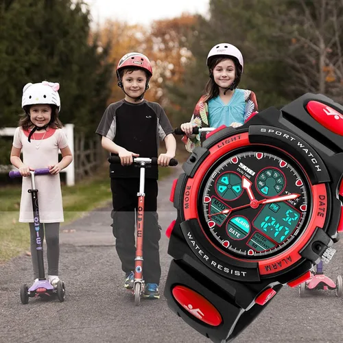 Miniatura 7 de cofuo Kids Digital Sport Watch, Boys Girls Waterproof Sports Outdoor Watches Children Casual Electronic Analog Quartz Wrist Watches with Alarm