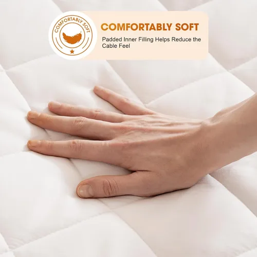 Miniatura 6 de Protector de colchón térmico tamaño individual, protector de colchón eléctrico con funciones de precalentamiento, calentador de cama con controlador