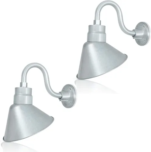 Miniatura 14 de Lámpara de señal de cuello de cisne con pantalla angular negra satinada de 10 pulgadas con brazo de extensión largo de 22 pulgadas, aplique de pared