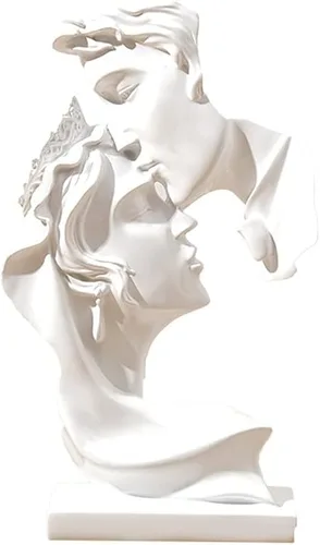 Miniatura 10 de Escultura de beso para parejas, arte abstracto, escultura de pareja, decoración de estatua de resina, estatua romántica utilizada para decoración