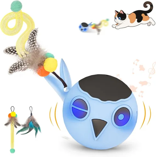 Juguetes para gatos, juguetes interactivos para gatos de interior, juguete electrónico recargable por USB, juguete inteligente para gatitos, bola