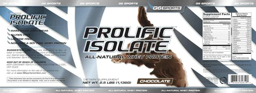Miniatura 4 de G6 Sports Nutrition Prolific Aislado de proteína de suero totalmente natural