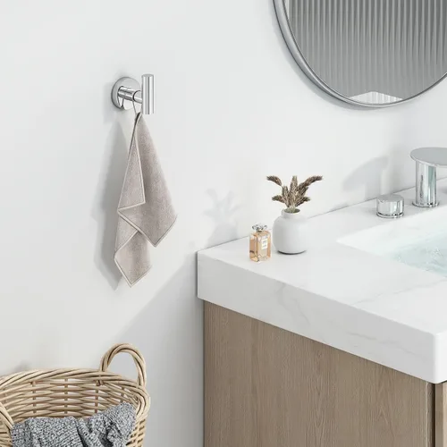 Miniatura 2 de Gancho Simple de Baño para Toallas de Ángulo, Cromo Pulido, Porta Toallas de Acero Inoxidable SUS304, Gancho para Albornoz para Pared