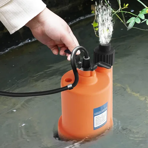 Miniatura 5 de Bomba de agua Bomba sumergible DC 12V Bomba de sumidero 1500 GPH Bomba de utilidad con interruptor-naranja