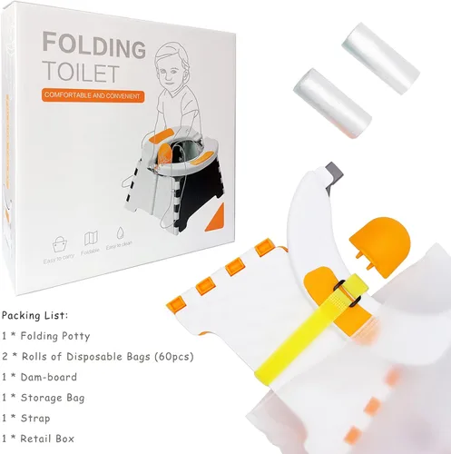 Miniatura 7 de Asiento de entrenamiento portátil para niños pequeños, inodoro plegable para niños, inodoro plegable para niños, orinal de viaje para automóvil