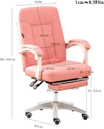 Miniatura 2 de YYDS Silla de juegos de moda para niñas, silla ejecutiva ergonómica en casa, oficina en vivo, silla giratoria de respaldo alto con reposabrazos Beige