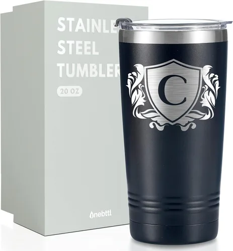 Miniatura 26 de Onebttl Regalos personalizados para hombres con iniciales, vaso de viaje con monograma para él, tazas de café personalizadas, regalos únicos