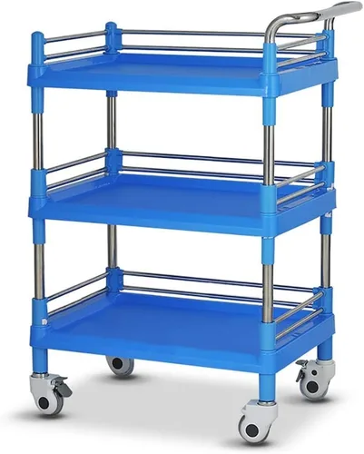 Camiones de mano de almacenamiento, carretillas móviles de cocina, freno de carrito de salón de belleza móvil de 3 niveles, carrito rodante de