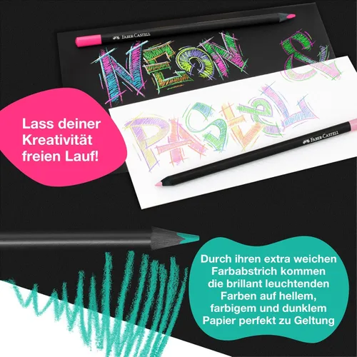 Miniatura 3 de Faber-Castell Edición Negra Lápices de Colores para Tonos de Piel: 12 Unidades, Madera Negra y Mina Super Suave, Juego de Lápices