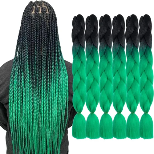 Miniatura 40 de Beige (613#) 6 paquetes de cabello trenzado de 24 pulgadas, de fibra sintética, sin picazón, extensiones de cabello para trenzar jumbo, textura