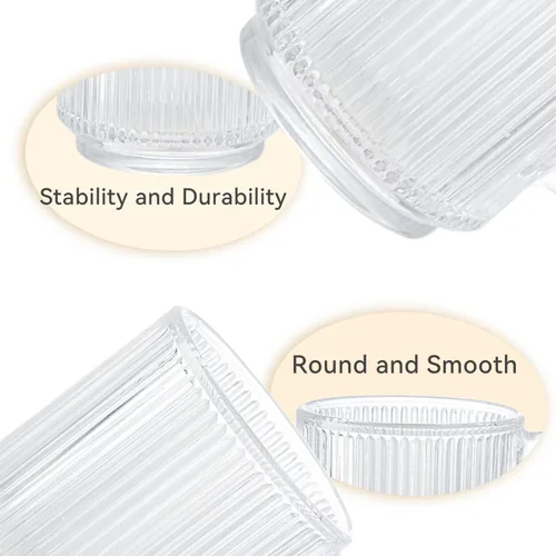 Miniatura 4 de D.M DESIGN·MASTER Paquete de 6, 12 onzas – Tazas de café de vidrio premium con asa. Vasos de té transparentes para bebidas calientes/frías, diseño