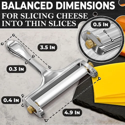 Miniatura 2 de Alambre para cortar queso, afilado y fuerte, de acero inoxidable, de mano, con 2 cables adicionales, ajustador de garrapatas, mango cómodo y apto