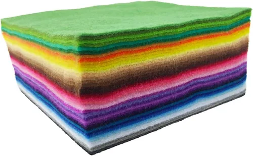 Miniatura 11 de flic-flac, 42 piezas de tela de fieltro suave de 1.4mm de espesor, pack de fieltro de colores surtidos para manualidades DIY, cuadrados de costura