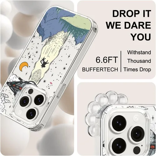Miniatura 5 de MOSNOVO Funda para iPhone 15 Pro, [Buffertech protección contra caídas de grado militar de 6.6 pies] [Tecnología antidespegado] Diseño de funda