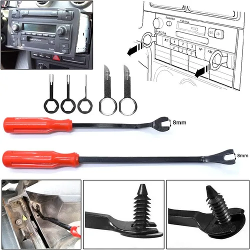 Miniatura 4 de Herramienta de extracción de molduras de 19 piezas, juego de herramientas de reparación de alicates de clips automáticos, kit de reparación