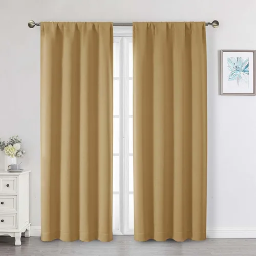 Miniatura 150 de Cortinas opacas para dormitorio, sala de estar, juego de 2 paneles de 54 pulgadas de largo, cortinas de oscurecimiento de habitación con aislamiento