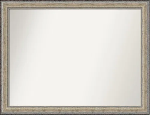 Miniatura 239 de Amanti Art Espejo de baño plateado para sobre fregadero, 28 x 47 pulgadas, espejo rectangular de plata imperial, marco de madera tradicional de gran