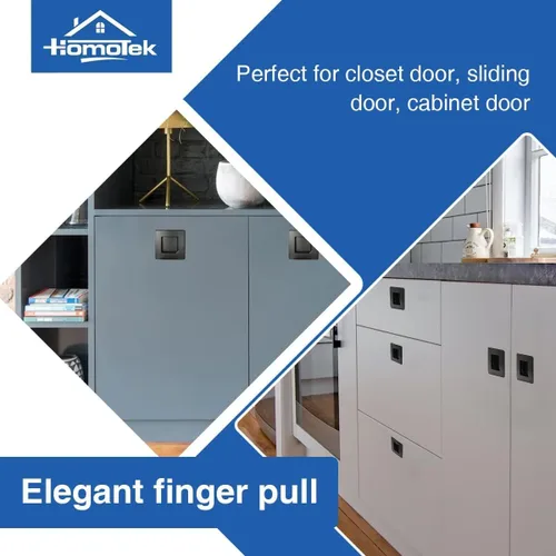 Miniatura 7 de HOMOTEK Tiradores de puerta de armario cuadrados de 2-3/4 pulgadas empotrados y deslizantes para dedos, diámetro interior de 2-1/8 pulgadas (54mm)